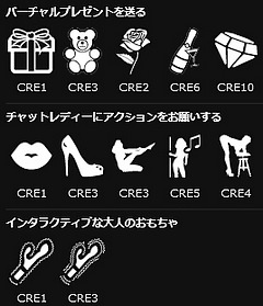 XLoveCamのアクション一覧